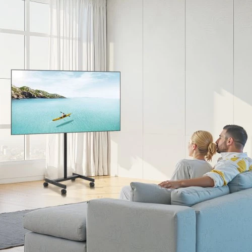 TV staliukas VEVOR Mobilus TV stovas TC10, 17-55 colių ekranams, 470 x 420 x 1365 mm