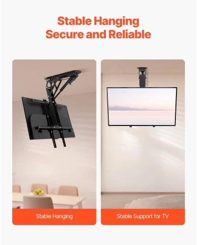 TV staliukas VEVOR Motorizuotas lubinis TV laikiklis 32–65 col. ekranams, iki 88 lb, VESA iki 24 x 24 in