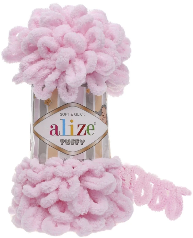 Alize Puffy mikropoliesterio siūlai mezgimui, rožiniai, 5vnt., spalvos kodas: 31