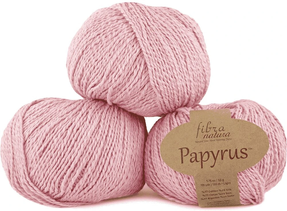 Fibra Natura Papyrus siūlai, 10vnt po 50g, rožiniai siūlai mezgimui