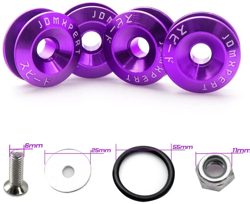 Greito atjungimo tvirtinimo detalės, laikikliai automobiliui, violetiniai, 4vnt