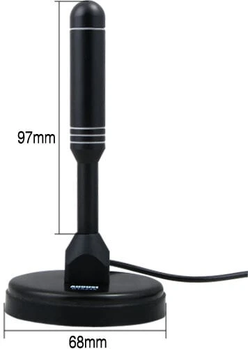 Kambarinė Antena skirta dvb-t/dvb-t2, dab radijui su magnetiniu pagrindu ir koaksialiniu kabeliu