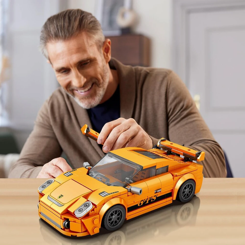 Konstruktorius/dėlionė oranžinė mašinėlė Porsche 911, 318 dalių
