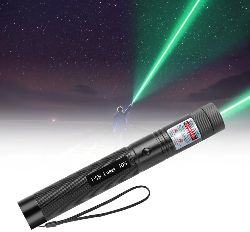 Lazeris su USB pakrovimu, žalias