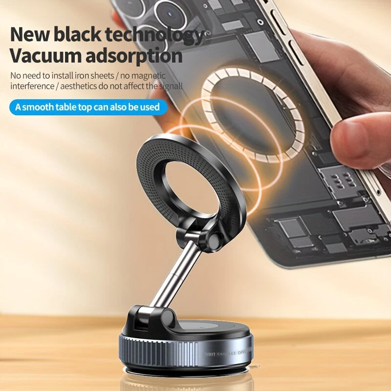 Magnetinis automobilinis telefono laikiklis, juodas