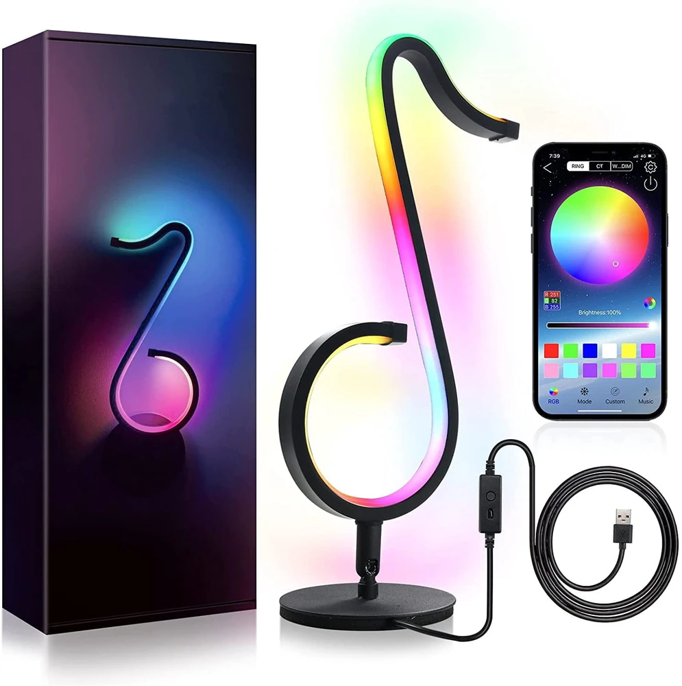 Nordhelios Išmanusis RGB LED šviestuvas „Muzikinė Nota Tik Tok“ – Bluetooth, App valdymas ir sinchronizacija su muzika