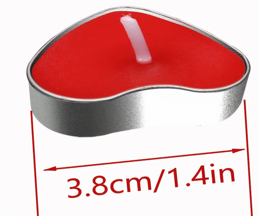 Širdelės formos žvakės, 10vnt