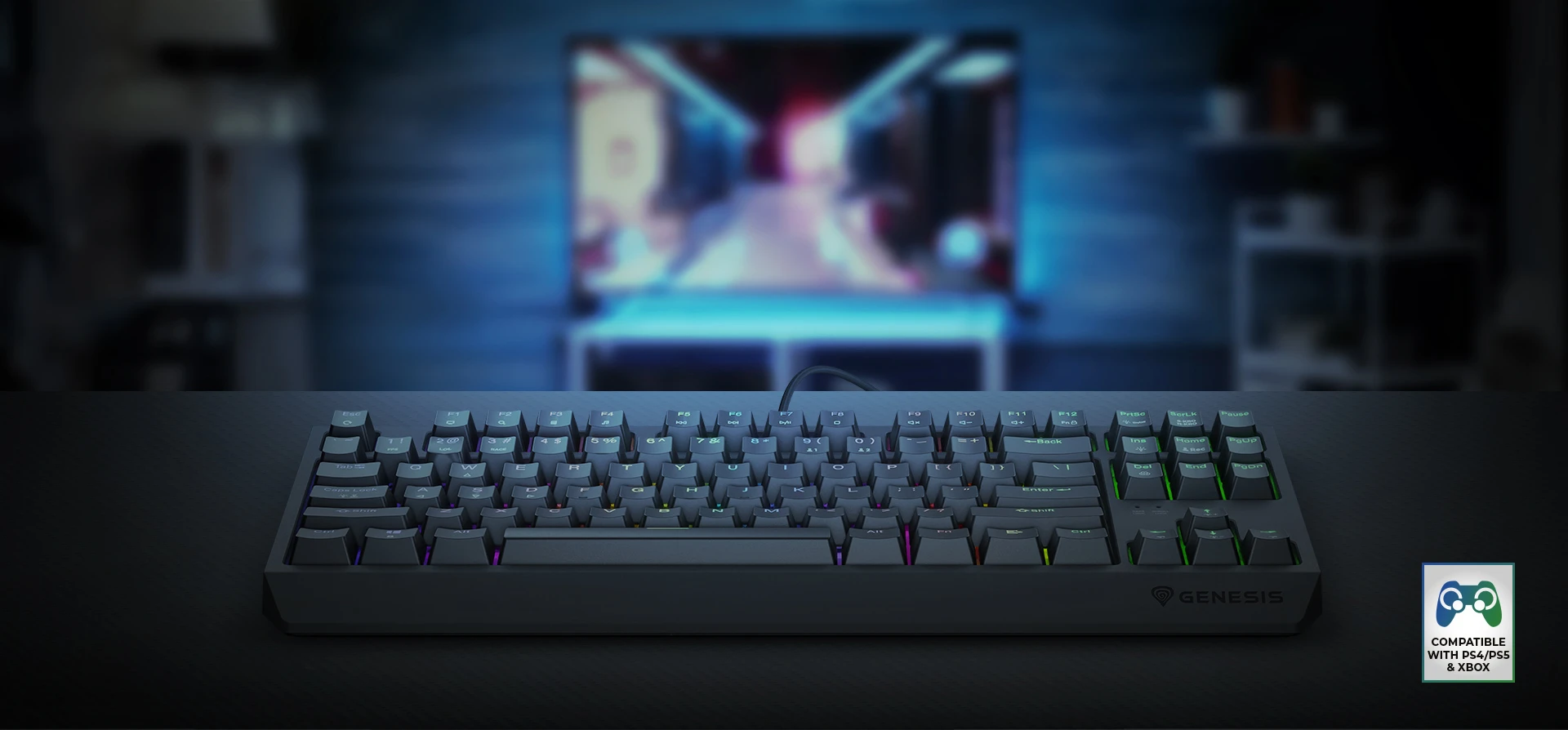 Genesis | THOR 230 | Mechaninė klaviatūra žaidimams | su laidu | US | Outemu Raudona | Anchor Gray Positive aprašymas - Prekės nuotrauka