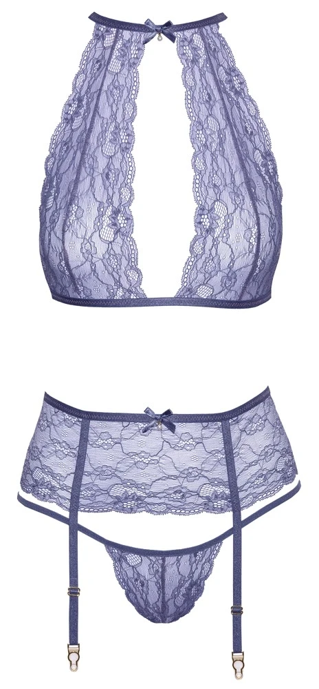 seksualus 3 dalių komplektas Suspender Set L/XL