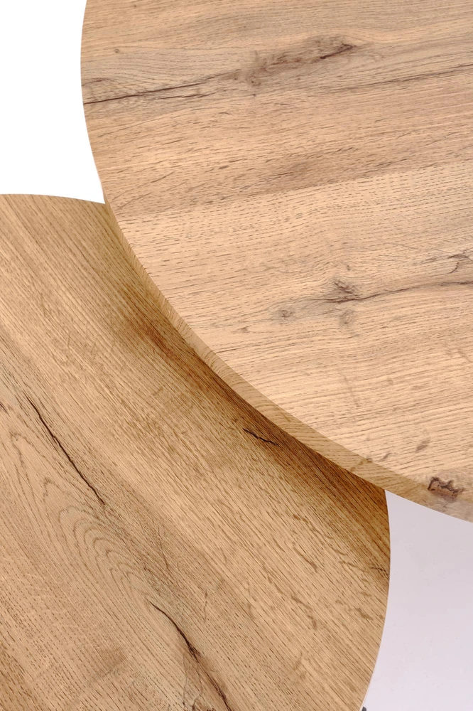 ANGER set of two, top - auksinis oak, legs - juodas