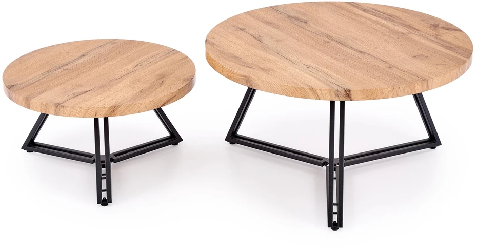 ANGER set of two, top - auksinis oak, legs - juodas