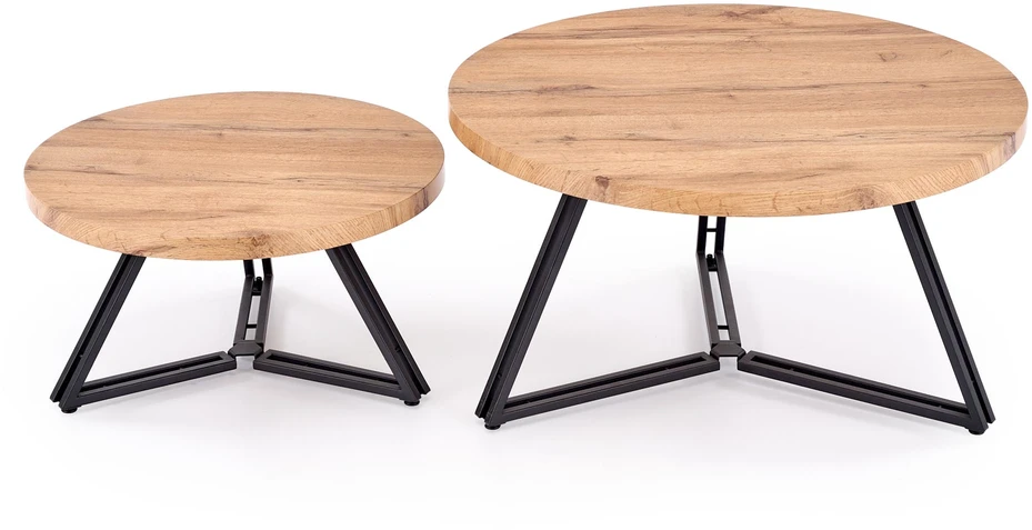 ANGER set of two, top - auksinis oak, legs - juodas
