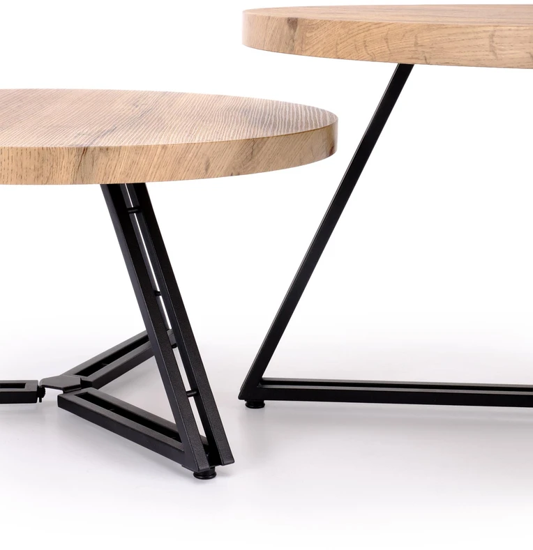 ANGER set of two, top - auksinis oak, legs - juodas