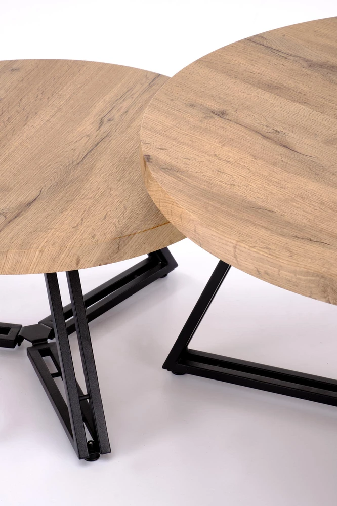 ANGER set of two, top - auksinis oak, legs - juodas