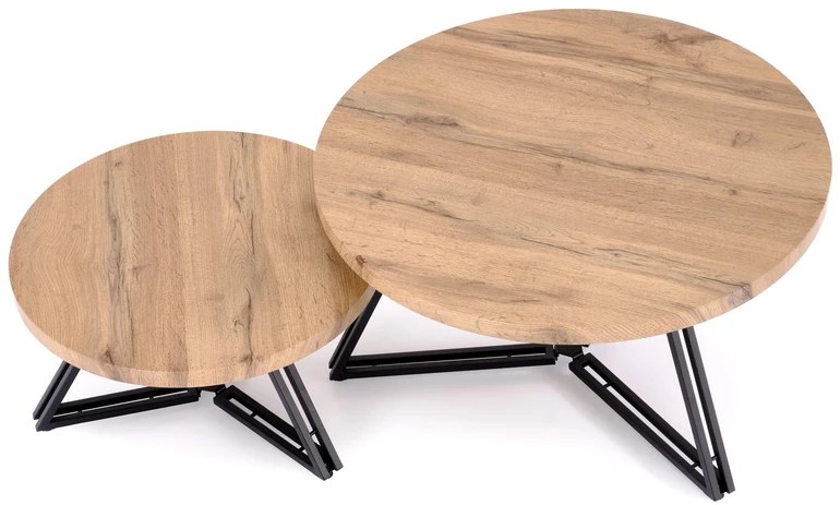 ANGER set of two, top - auksinis oak, legs - juodas