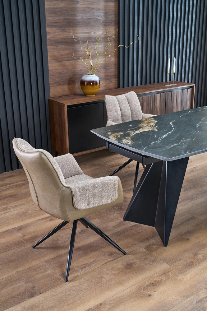 ARMANI extension table, juodas marble / juodas