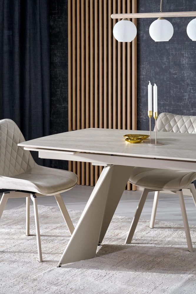 ARMANI extension table, trawertine / cashmere