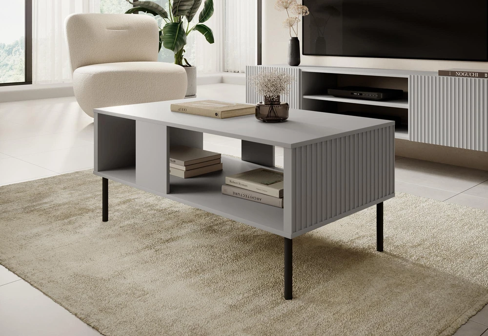 ASENSIO LAW-1 coffee table, light pilkas / juodas