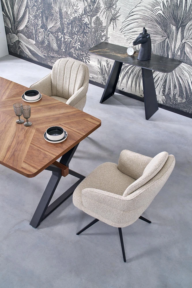 BARON extension table, walnut / juodas