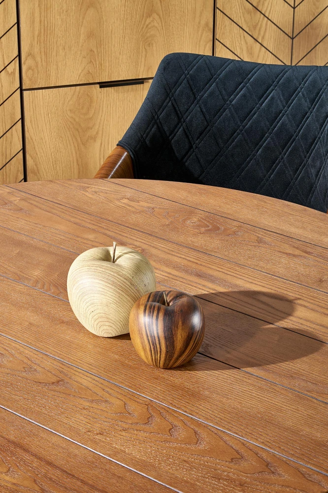BARRY round table, walnut / juodas