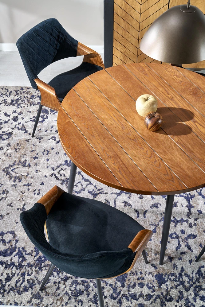 BARRY round table, walnut / juodas