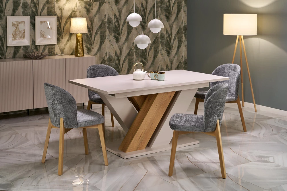 BASSO chair honey oak / CREMONA 96 (pilkas)
