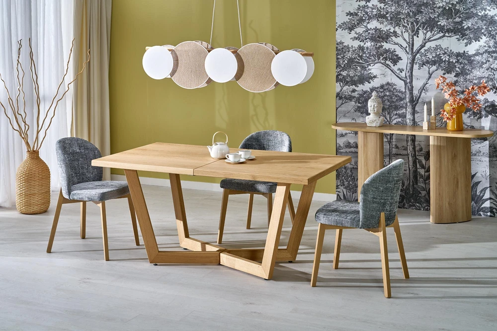 BASSO chair honey oak / CREMONA 96 (pilkas)