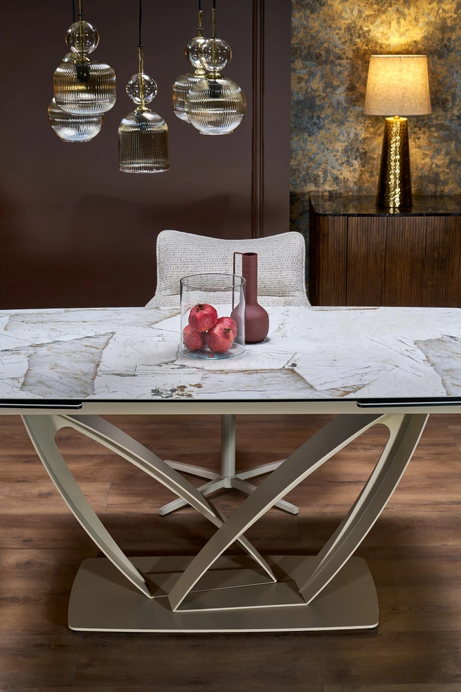 BENJAMIN extension table, beige / cashmere