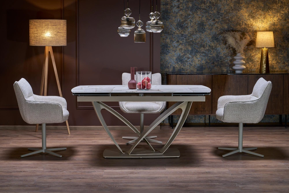 BENJAMIN extension table, beige / cashmere