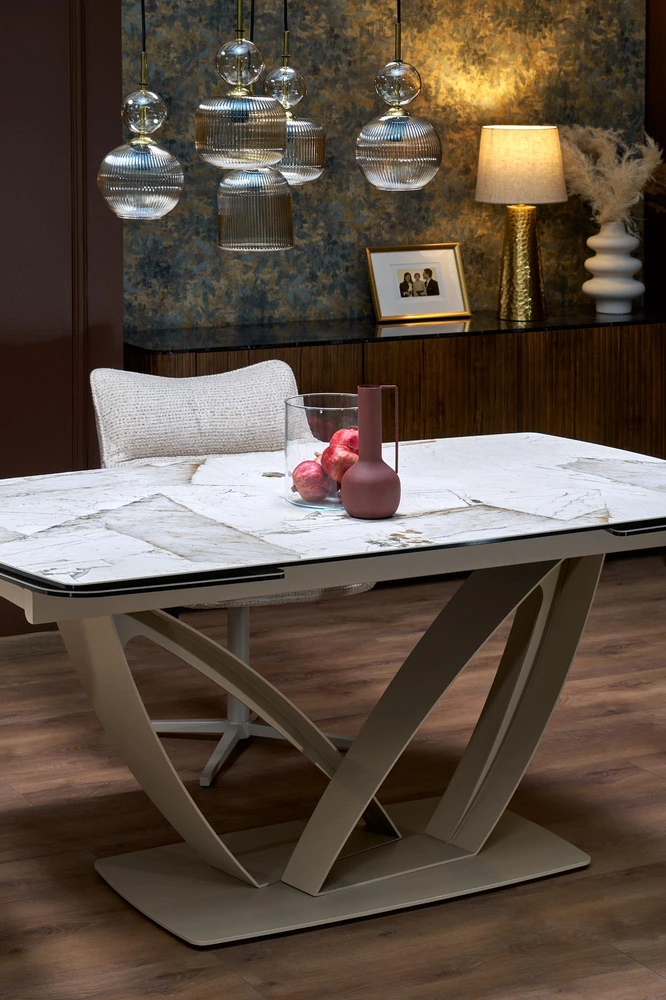 BENJAMIN extension table, beige / cashmere
