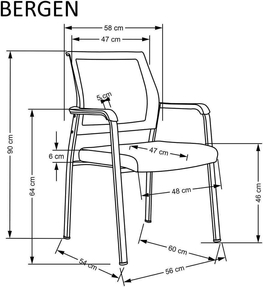 BERGEN chair, juodas