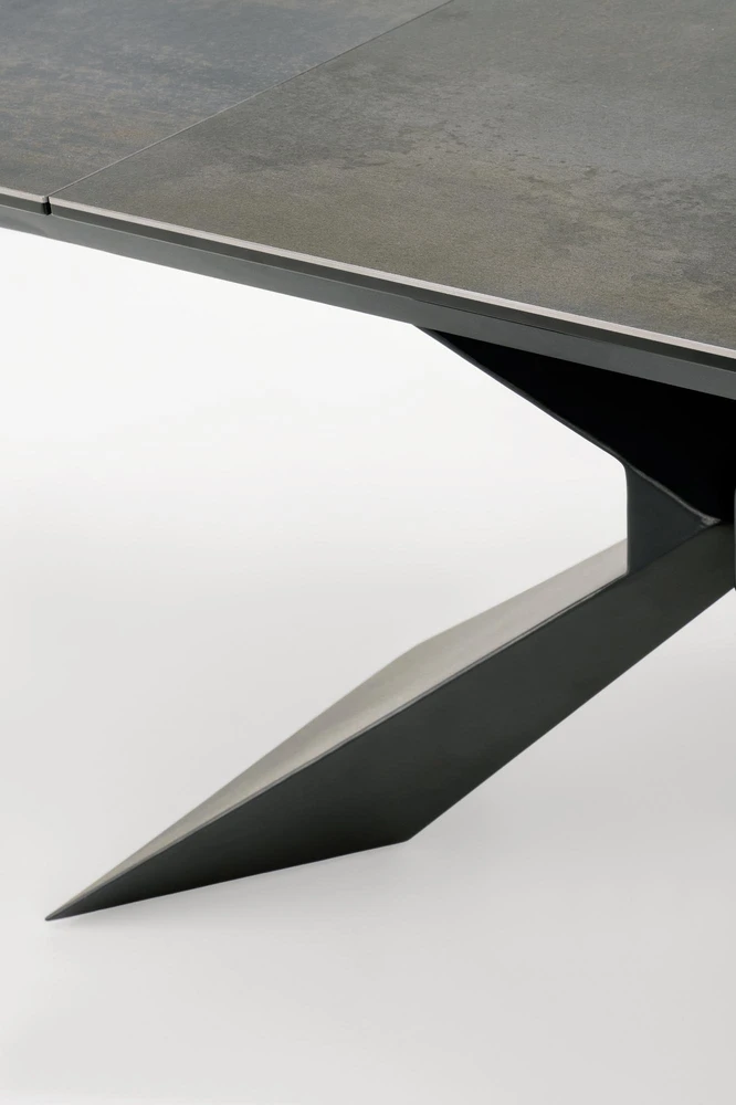 Blue LUCIANO extension table, mėlynas marble / juodas