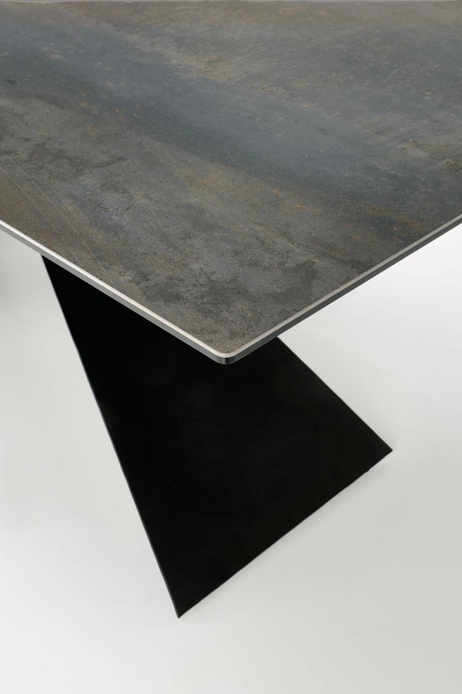 Blue LUCIANO extension table, mėlynas marble / juodas