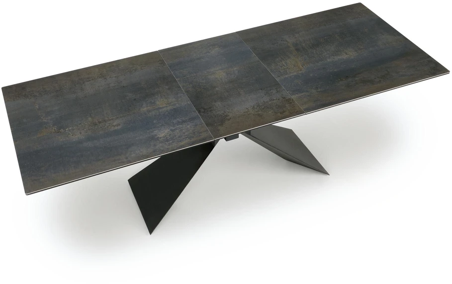 Blue LUCIANO extension table, mėlynas marble / juodas