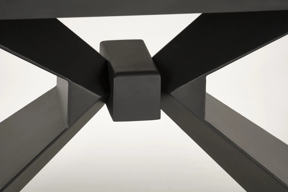 Blue LUCIANO extension table, mėlynas marble / juodas