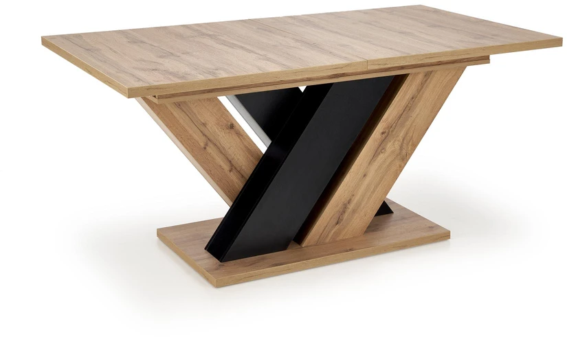 BRANDON extension table, wotan oak / juodas