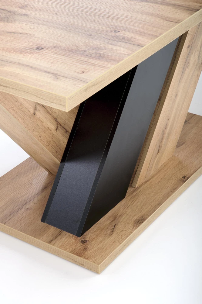 BRANDON extension table, wotan oak / juodas