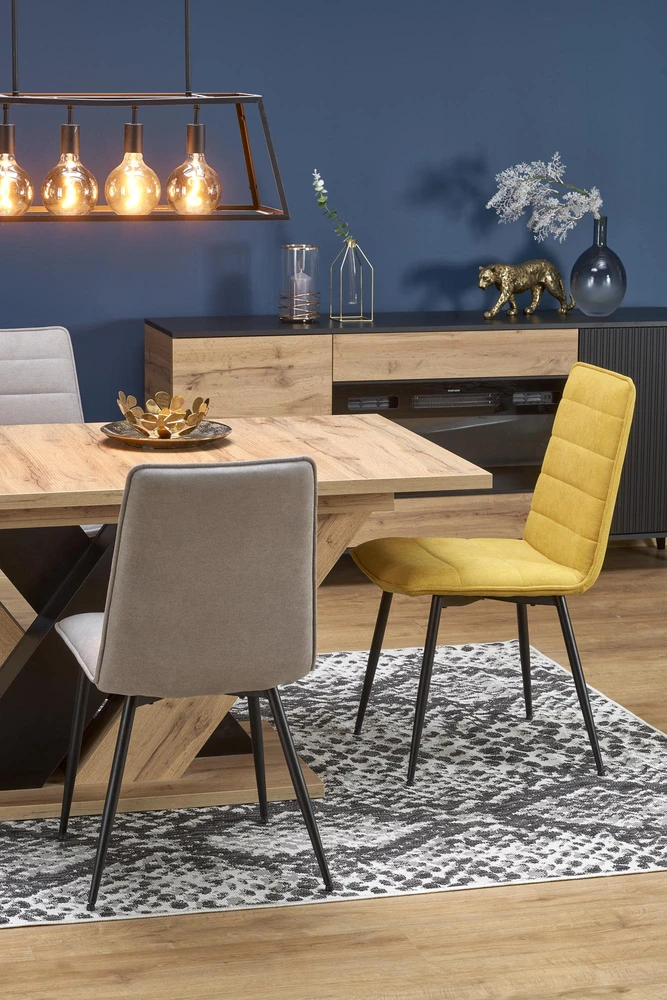 BRANDON extension table, wotan oak / juodas