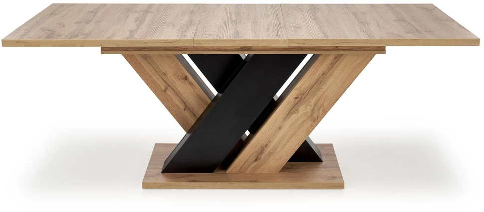 BRANDON extension table, wotan oak / juodas