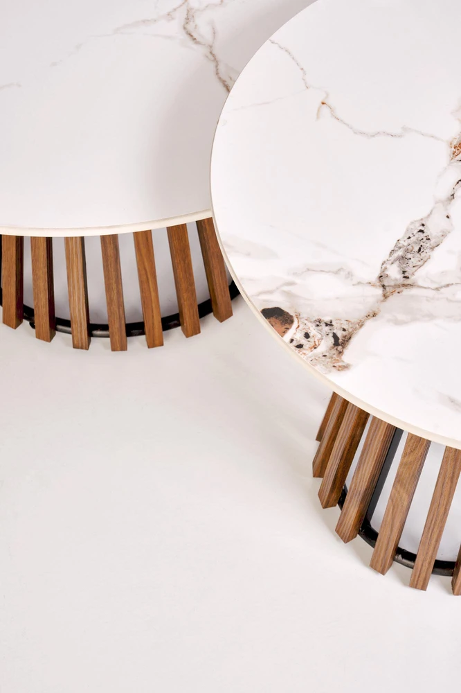 CARINA_S c.table beige marble / walnut