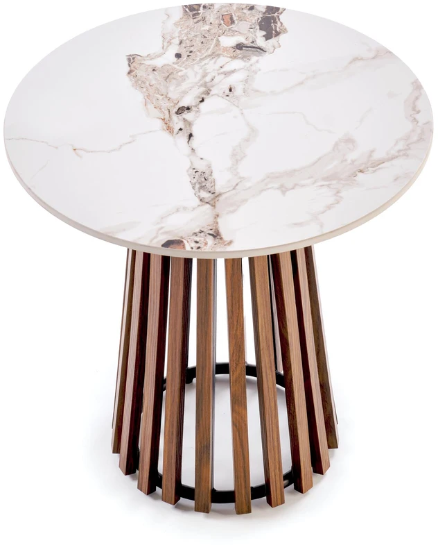 CARINA_S c.table beige marble / walnut