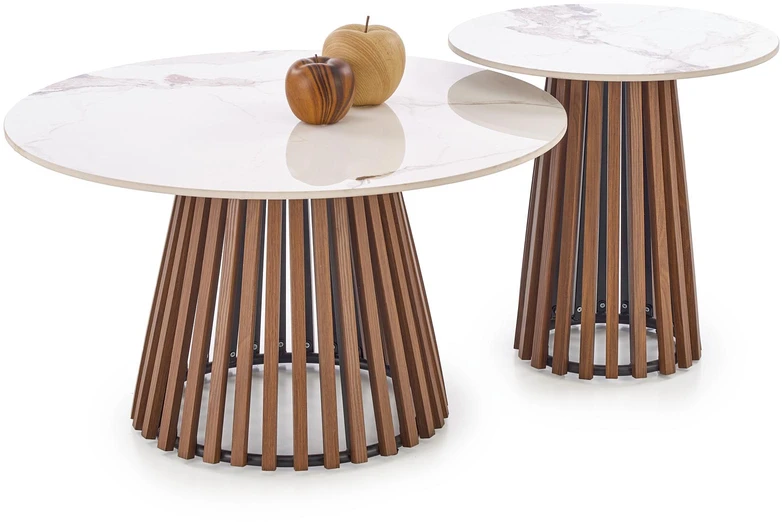 CARINA_S c.table beige marble / walnut