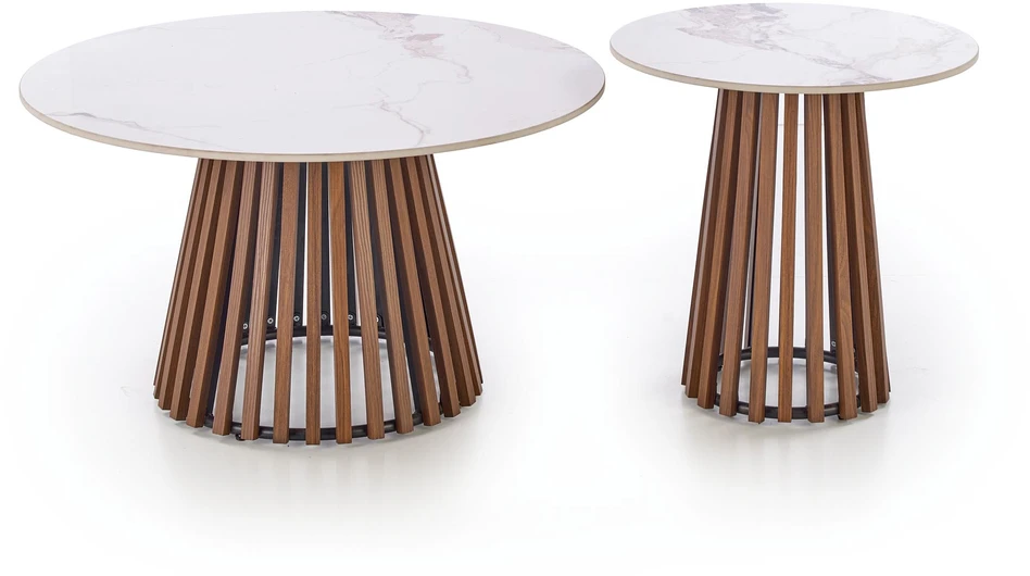 CARINA_S c.table beige marble / walnut