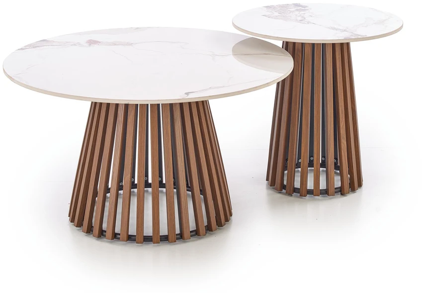 CARINA_S c.table beige marble / walnut