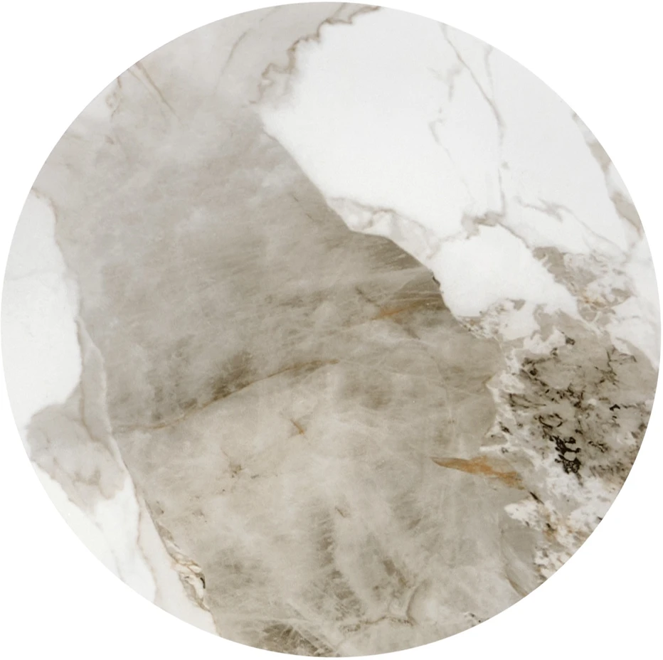 CECILIA_S coffee table, marble / pilkas / auksinis