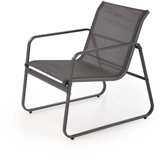 CONOR garden set (sofa + 2 chairs + coffee table), dark pilkas / light pilkas