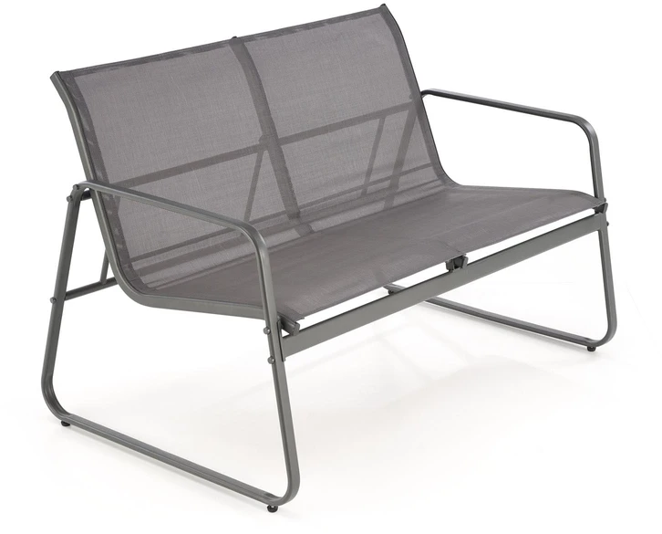 CONOR garden set (sofa + 2 chairs + coffee table), dark pilkas / light pilkas