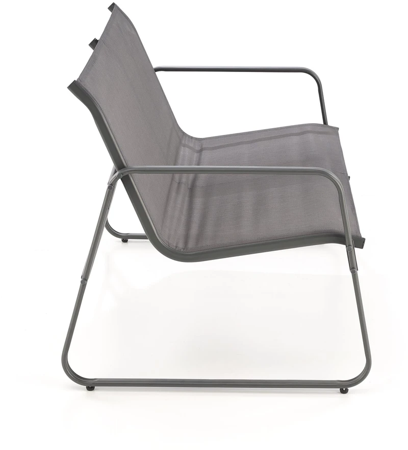 CONOR garden set (sofa + 2 chairs + coffee table), dark pilkas / light pilkas