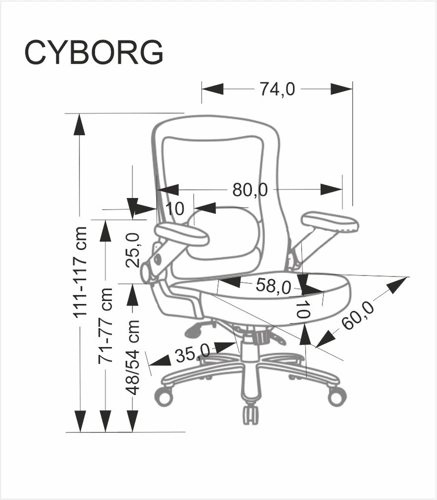 CYBORG biuro kėdė, juoda