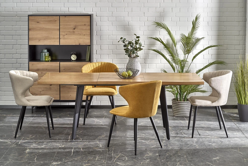 DICKSON 2 extension table 150-210, natural / juodas